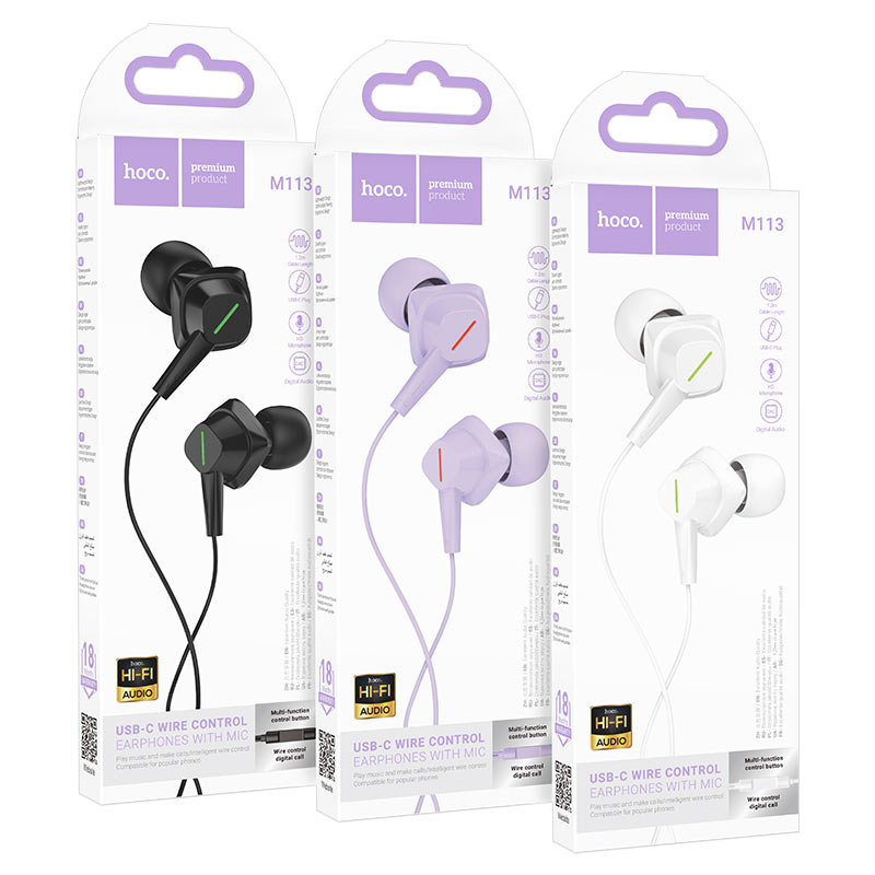Wired earphones Type-C “M113 Landy” with mic