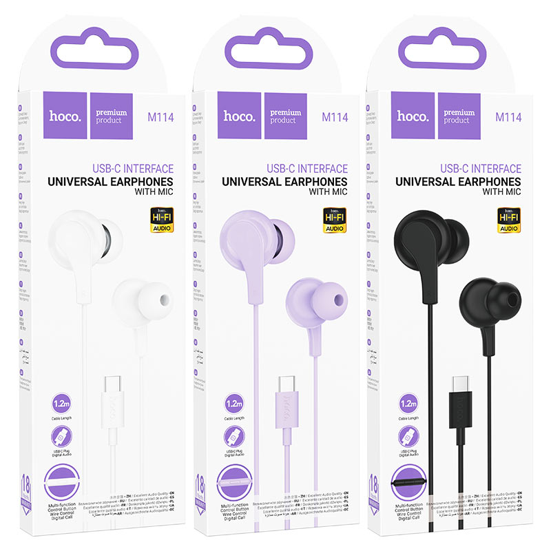 Wired earphones Type-C “M114 Jia” with mic