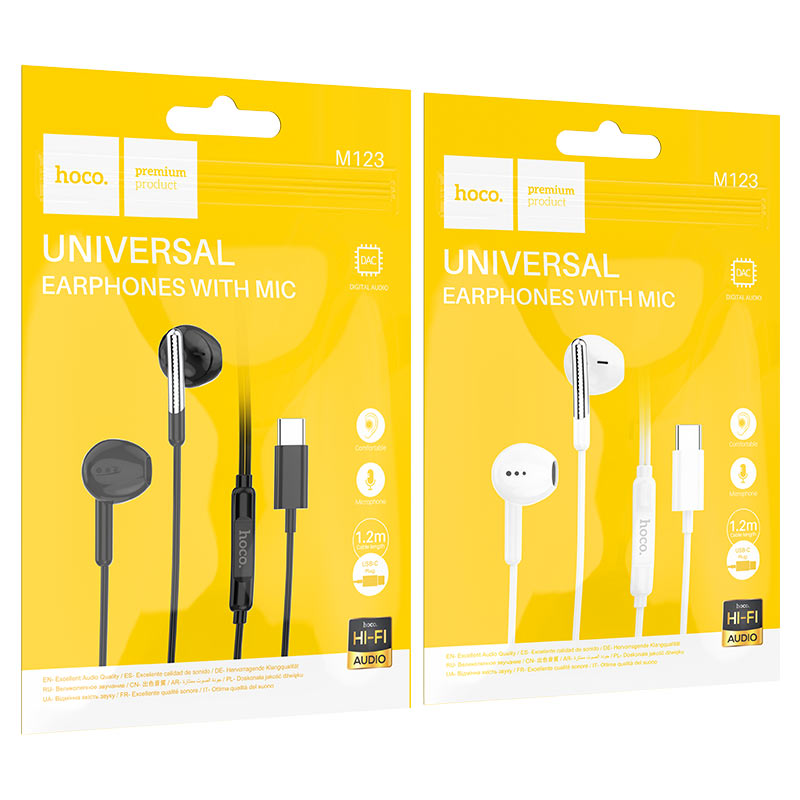 Wired earphones Type-C “M123 Glory” with mic