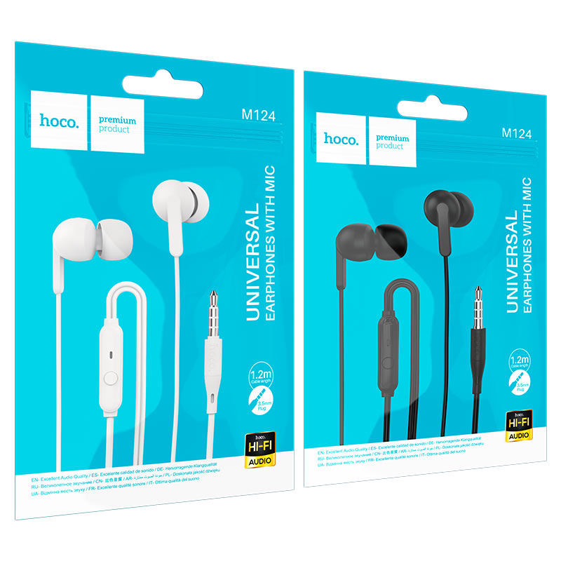 Wired earphones 3.5mm “M124 Wide” with mic