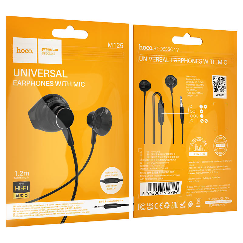 Wired earphones 3.5mm “M125 Smart” with mic