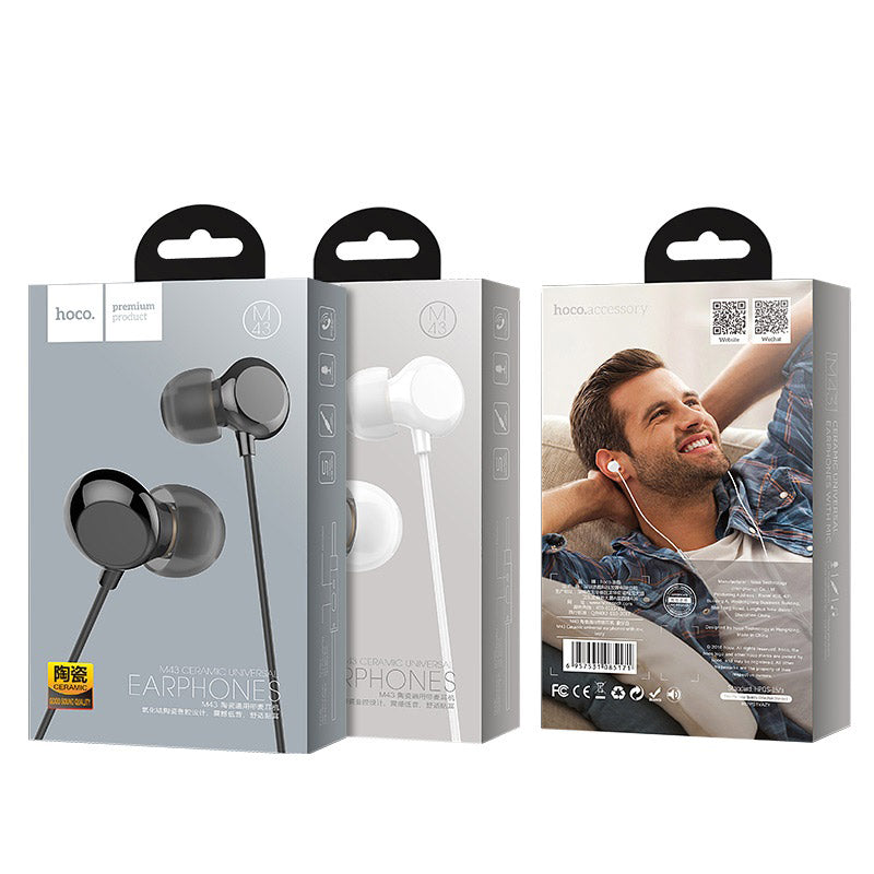 Wired earphones 3.5mm “M43 Ceramic” with microphone