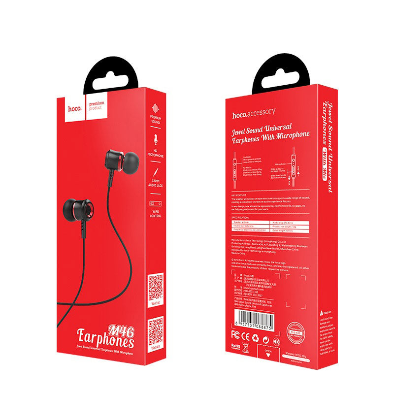 Wired earphones 3.5mm “M46 Jewel sound” with mic