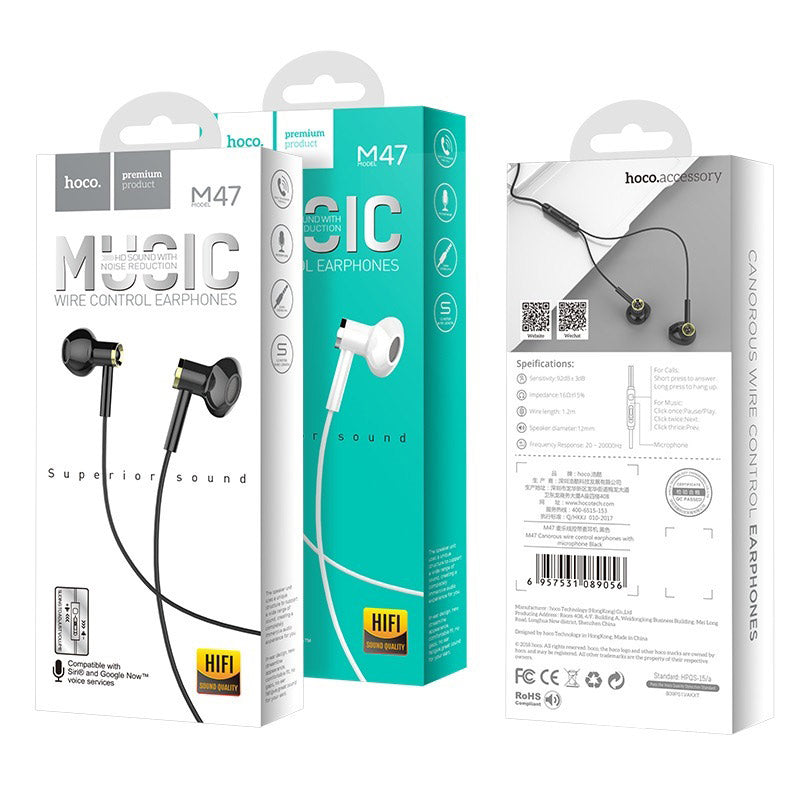 Wired earphones 3.5mm “M47 Canorous” with mic