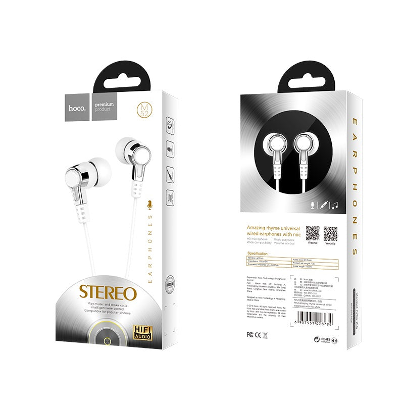 Wired earphones 3.5mm “M52 Amazing rhyme” with microphone
