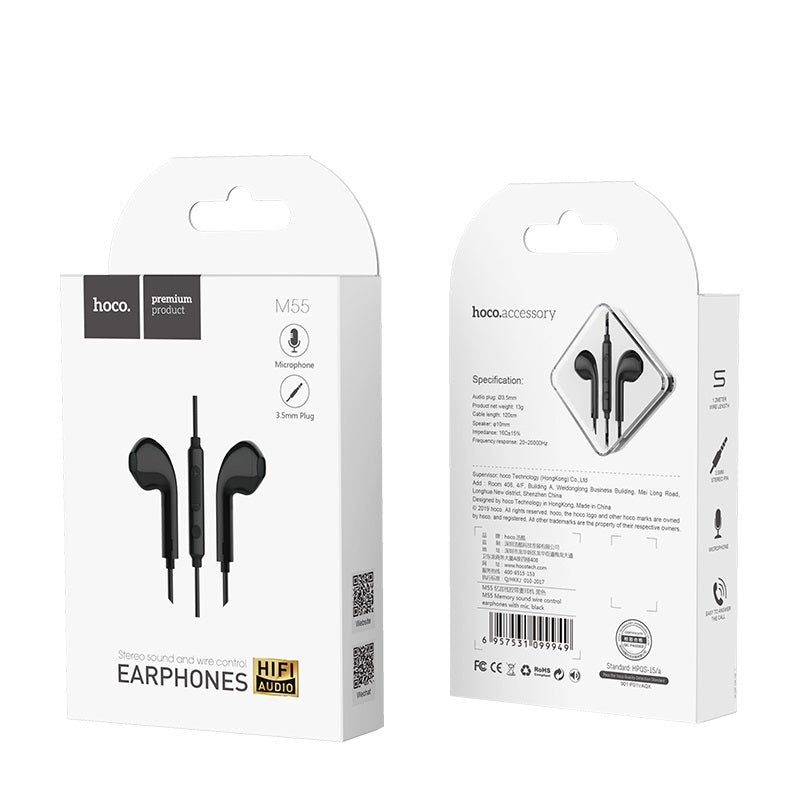Wired earphones 3.5mm “M55 Memory sound” with microphone