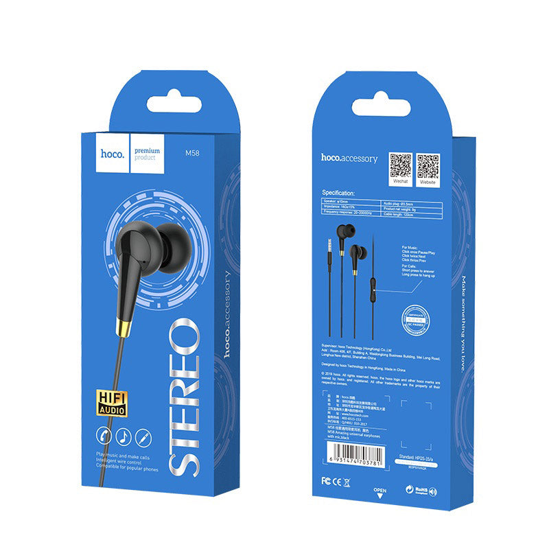 Wired earphones 3.5mm “M58 Amazing” with microphone