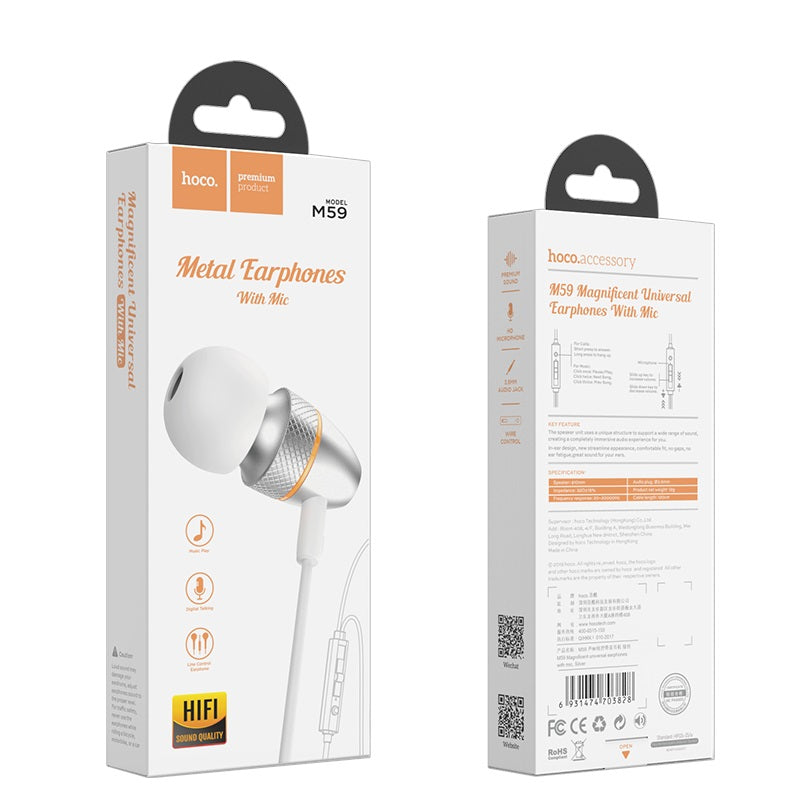 Wired earphones 3.5mm “M59 Magnificent” with microphone