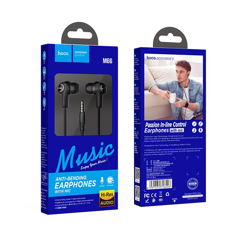 Wired earphones 3.5mm “M66 Passion” with microphone