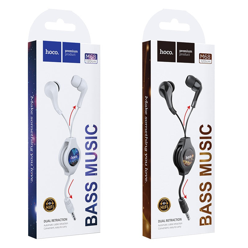 Wired earphones 3.5mm “M68 Easy clip” telescopic
