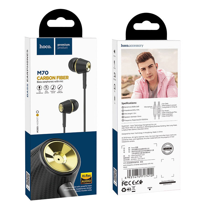 Wired earphones 3.5mm “M70 Graceful” with microphone