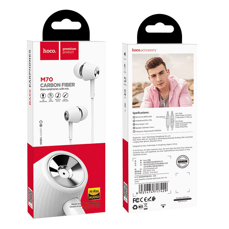Wired earphones 3.5mm “M70 Graceful” with microphone