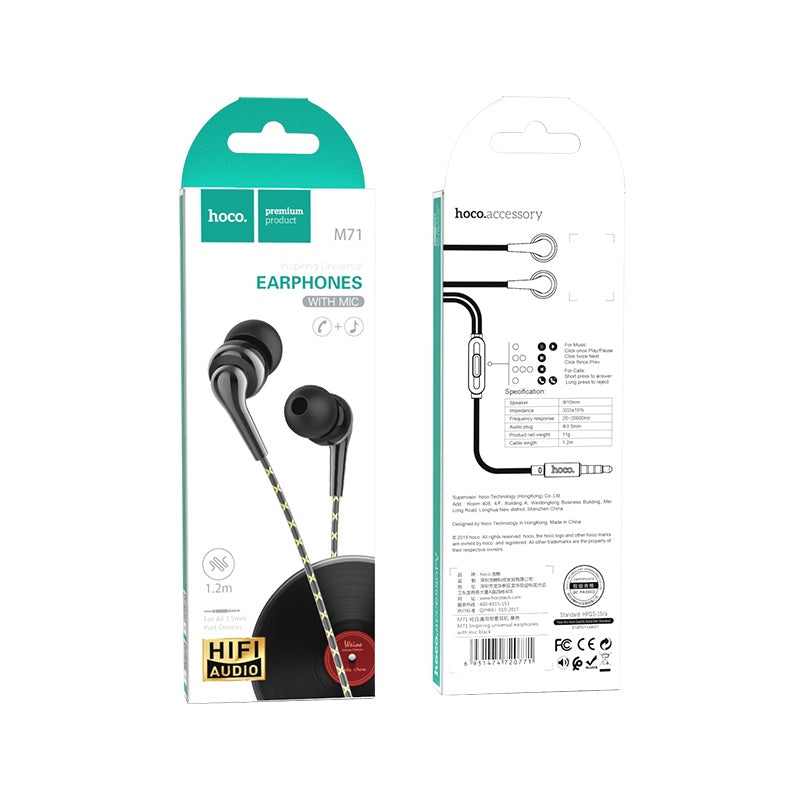 Wired earphones 3.5mm “M71 Inspiring” with mic
