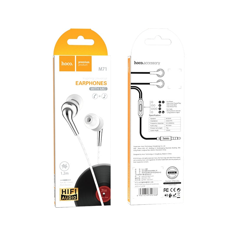 Wired earphones 3.5mm “M71 Inspiring” with mic