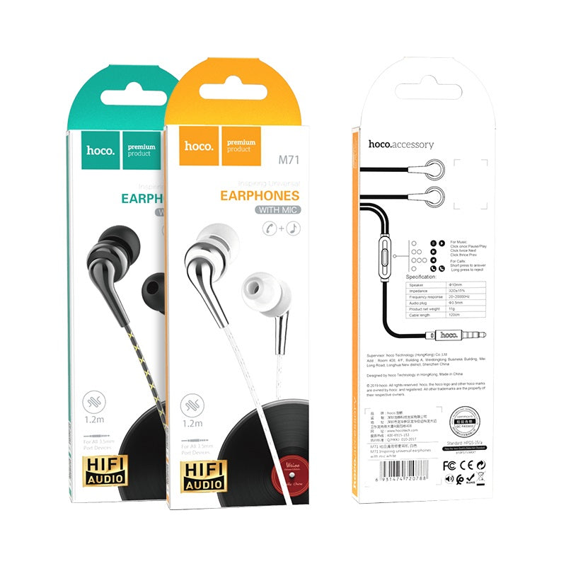 Wired earphones 3.5mm “M71 Inspiring” with mic
