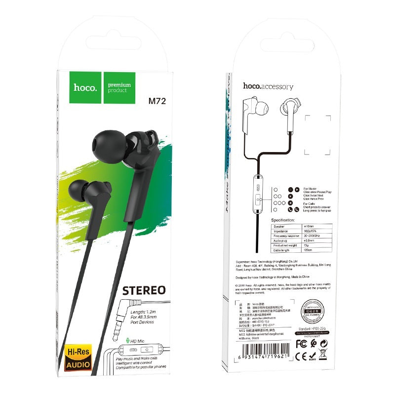 Wired earphones 3.5mm “M72 Admire” with mic
