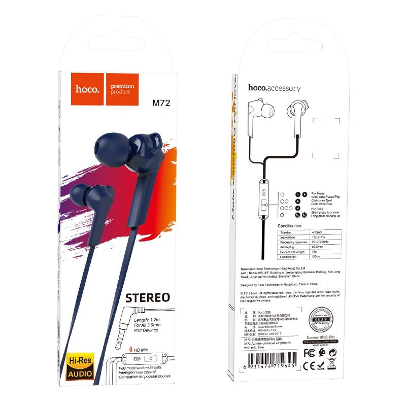 Wired earphones 3.5mm “M72 Admire” with mic