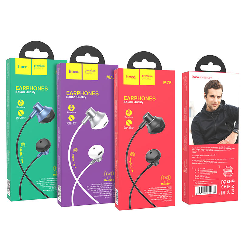 Wired earphones 3.5mm “M75 Belle” with mic