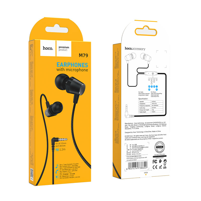 Wired earphones 3.5mm “M79 Cresta” with mic