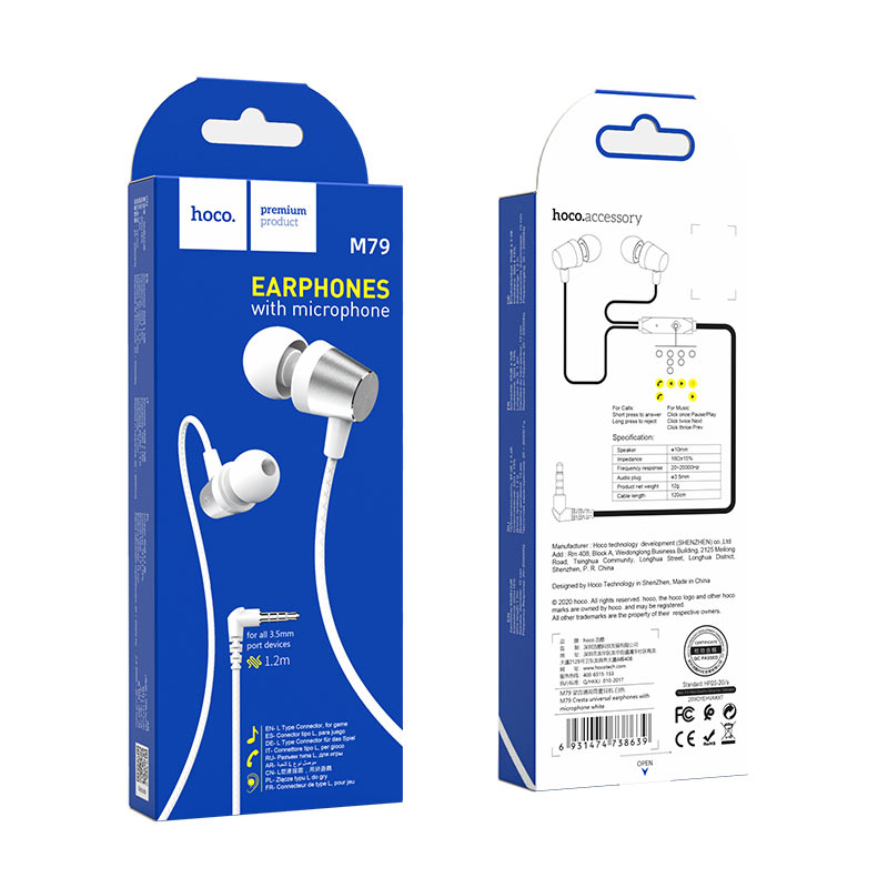 Wired earphones 3.5mm “M79 Cresta” with mic