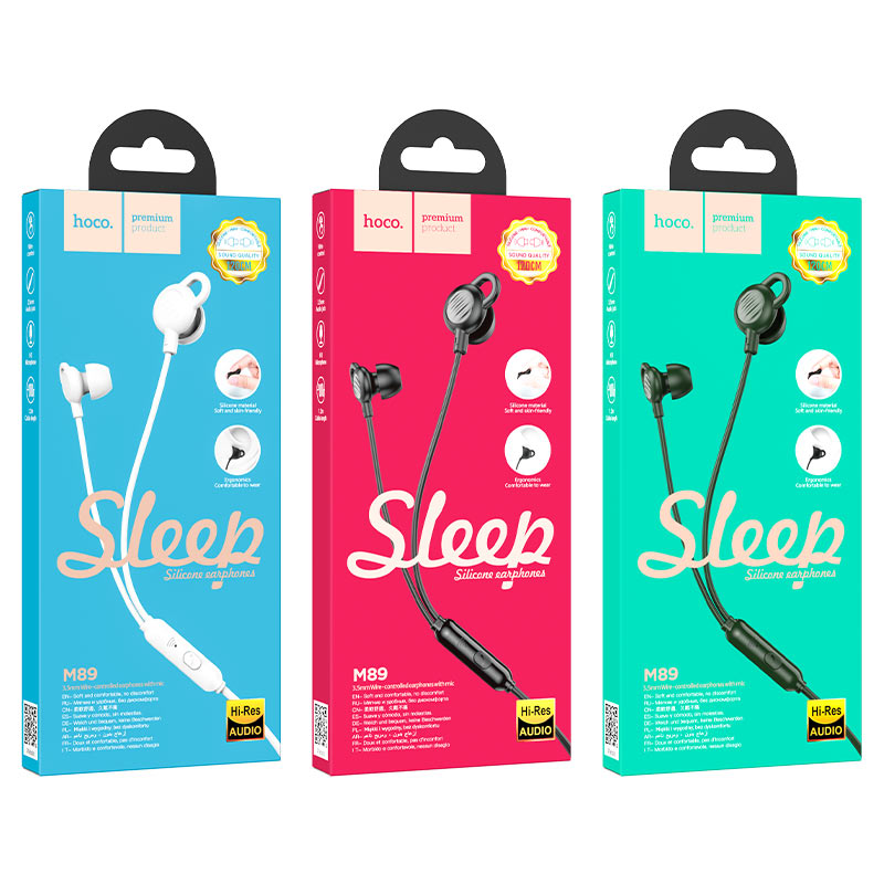 Wired earphones 3.5mm “M89 Comfortable” with mic