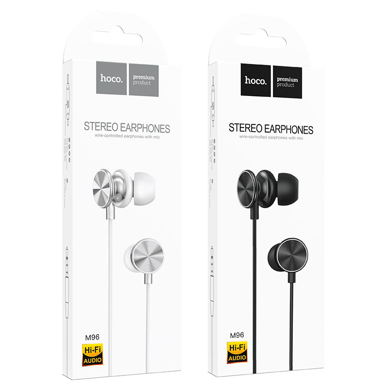 Wired earphones 3.5mm “M96 Platinum” with mic