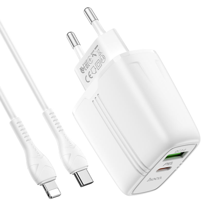 Wall charger “N11 Powerful” PD20W + QC3.0 EU set with cable