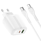 Wall charger “N11 Powerful” PD20W + QC3.0 EU set with cable