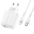 Wall charger “N11 Powerful” PD20W + QC3.0 EU set with cable