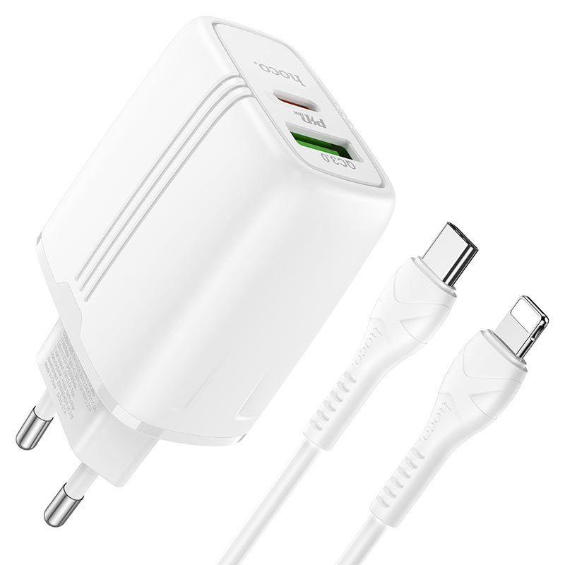 Wall charger “N11 Powerful” PD20W + QC3.0 EU set with cable