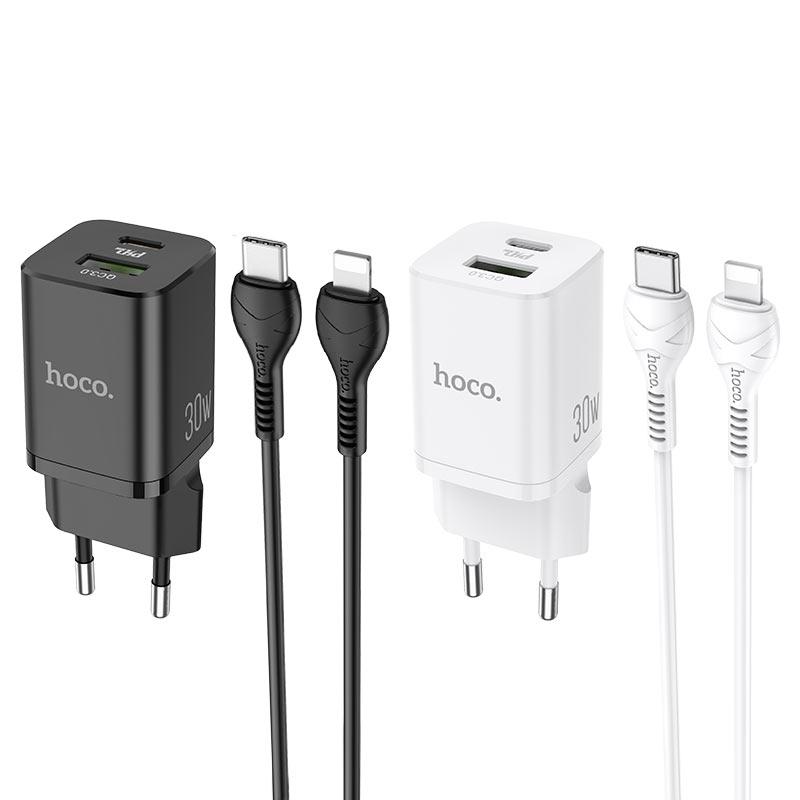 Wall charger “N13 Bright” PD30W + QC3.0 EU set with cable
