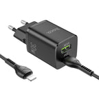 Wall charger “N13 Bright” PD30W + QC3.0 EU set with cable