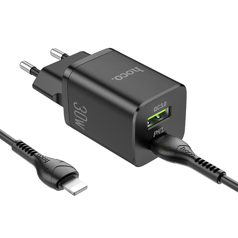 Wall charger “N13 Bright” PD30W + QC3.0 EU set with cable