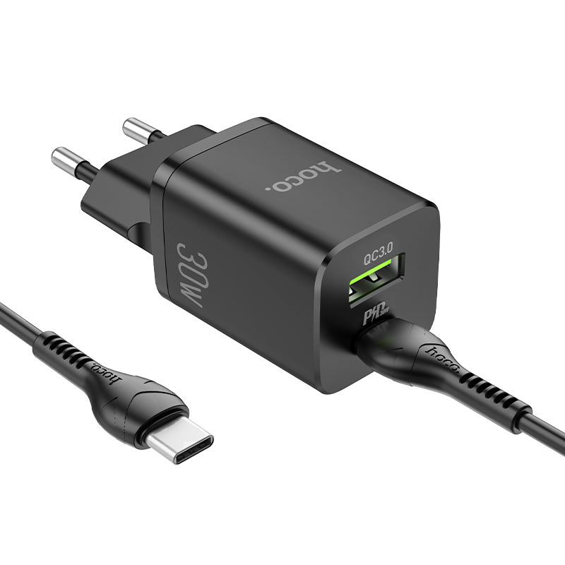 Wall charger “N13 Bright” PD30W + QC3.0 EU set with cable