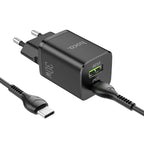 Wall charger “N13 Bright” PD30W + QC3.0 EU set with cable