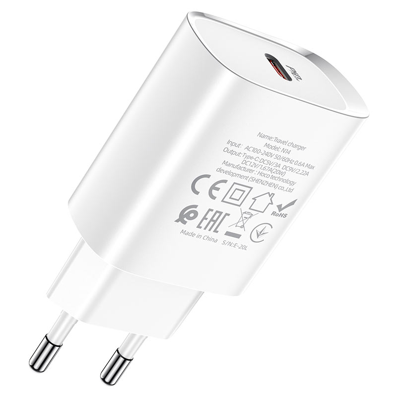 Wall charger “N14 Smart charging” PD20W EU set with cable