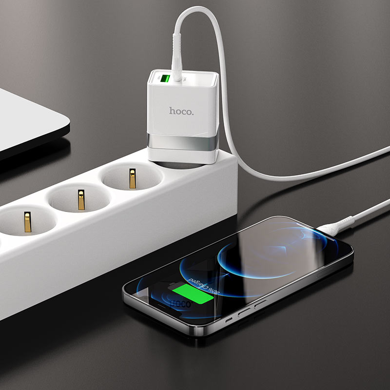 Wall charger “N21 Topspeed” dual port PD30W + QC3.0 EU set with cable