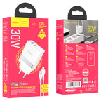 Wall charger “N21 Topspeed” dual port PD30W + QC3.0 EU set with cable