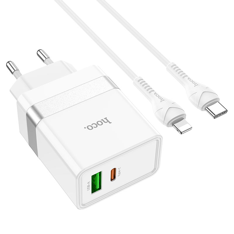 Wall charger “N21 Topspeed” dual port PD30W + QC3.0 EU set with cable