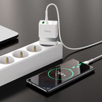 Wall charger “N21 Topspeed” dual port PD30W + QC3.0 EU set with cable