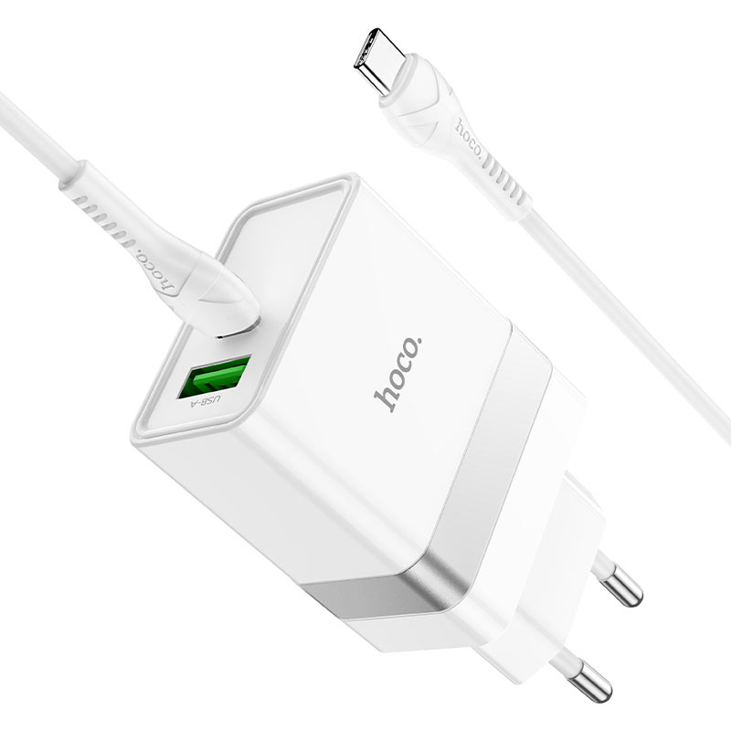 Wall charger “N21 Topspeed” dual port PD30W + QC3.0 EU set with cable
