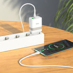 Wall charger “N21 Topspeed” dual port PD30W + QC3.0 EU set with cable