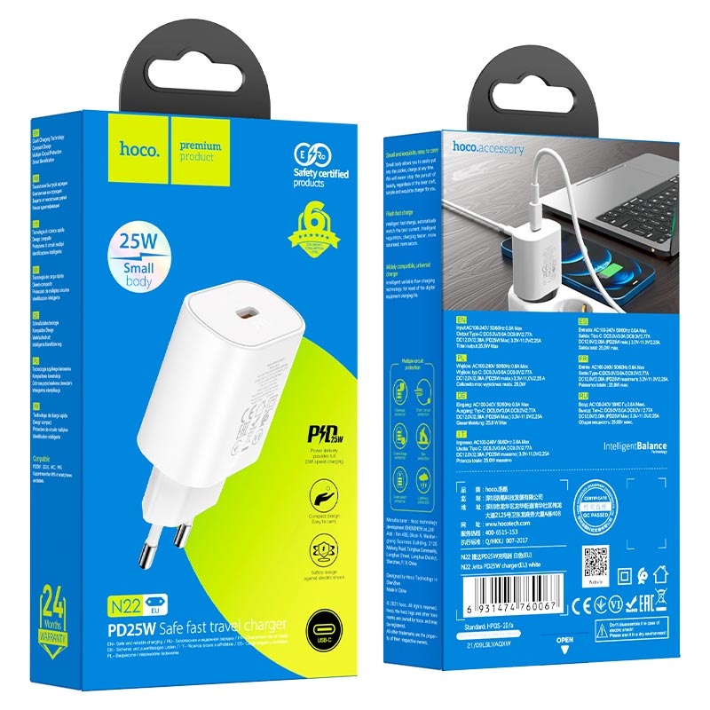 Wall charger “N22 Jetta” PD25W EU set with cable