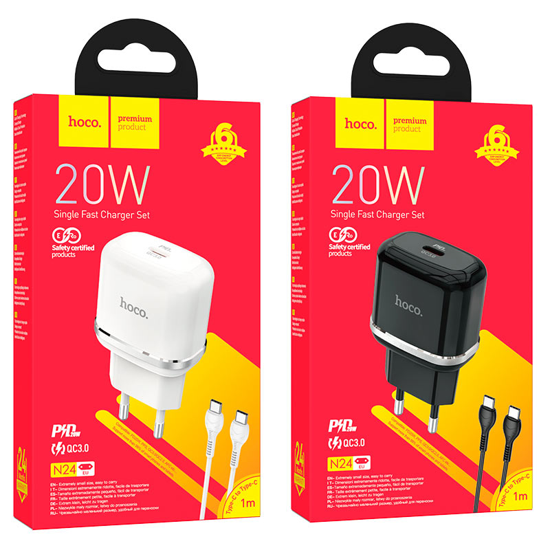 Wall charger “N24 Victorious” PD20W EU set with cable