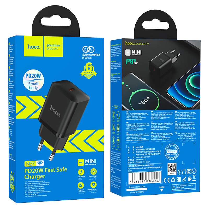 Wall charger “N27 Innovative” PD20W EU cable set