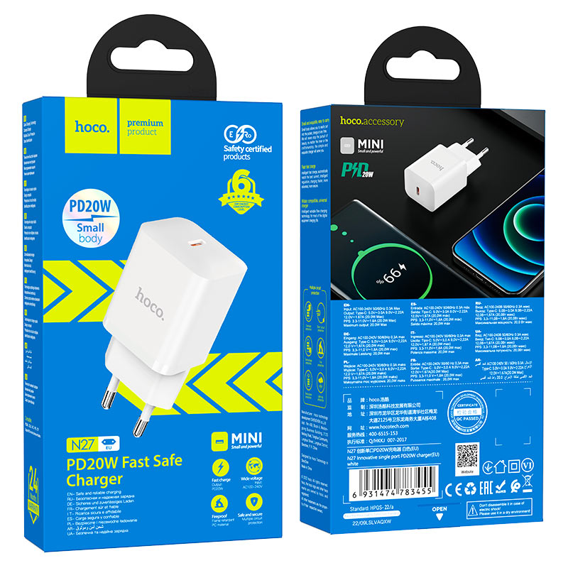 Wall charger “N27 Innovative” PD20W EU cable set