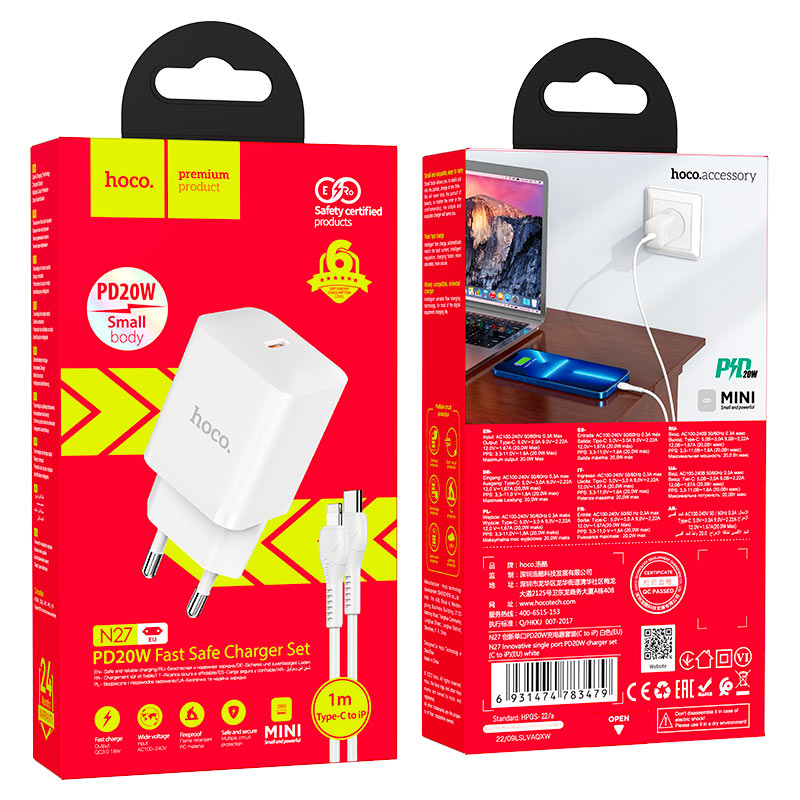 Wall charger “N27 Innovative” PD20W EU cable set