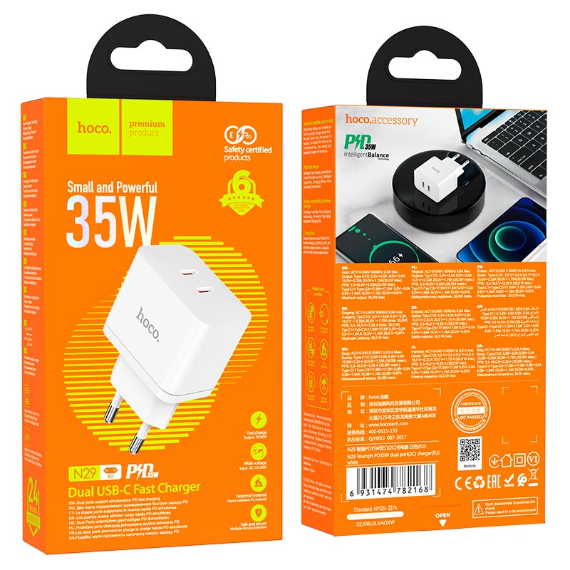 Wall charger “N29 Triumph” PD35W EU set with cable