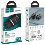 Wall charger “N3 Vigour” QC3.0 EU plug set with cable