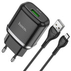 Wall charger “N3 Vigour” QC3.0 EU plug set with cable